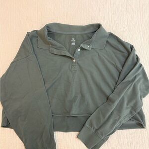 Green Long Sleeve Polo Shirt